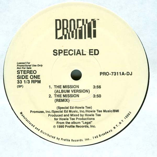 Special Ed : The Mission / See It Ya (12", Promo)