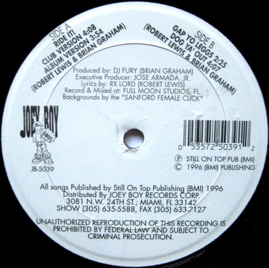 Bass Patrol : Ride It! (12")