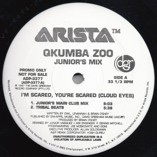 Qkumba Zoo : I'm Scared, You're Scared (Cloud Eyes) (Junior's Mix) (12", Promo)