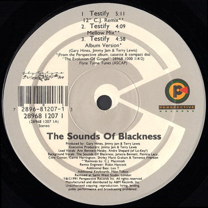 The Sounds Of Blackness* : Testify (12", Single)