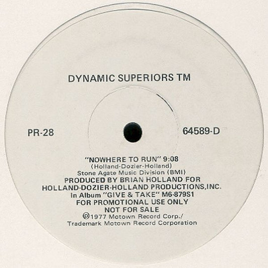 Dynamic Superiors : Nowhere To Run (12", Promo)