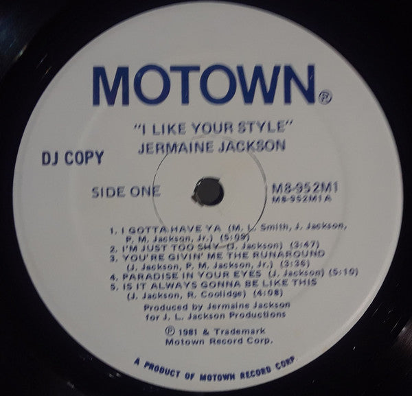 Jermaine Jackson : I Like Your Style (LP, Album, Promo)