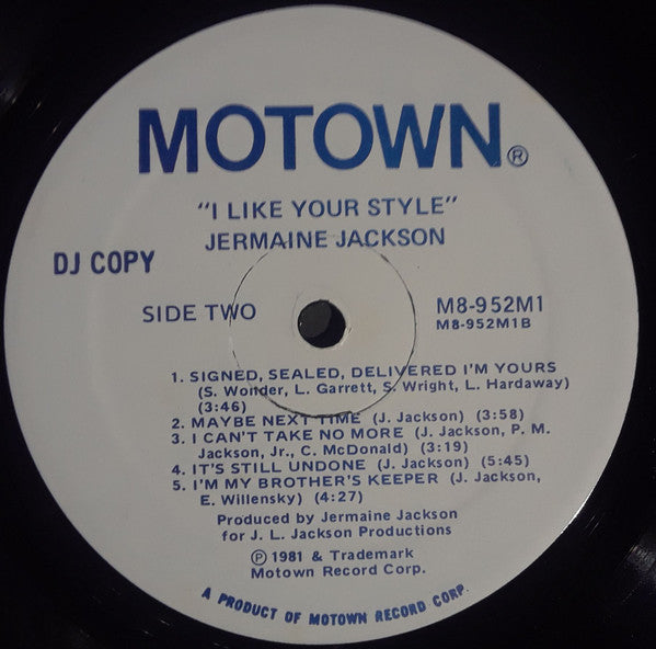Jermaine Jackson : I Like Your Style (LP, Album, Promo)