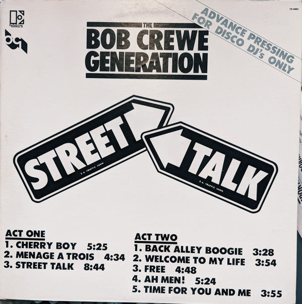 The Bob Crewe Generation : Street Talk (LP, Album, Promo)