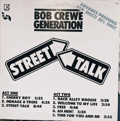 The Bob Crewe Generation : Street Talk (LP, Album, Promo)
