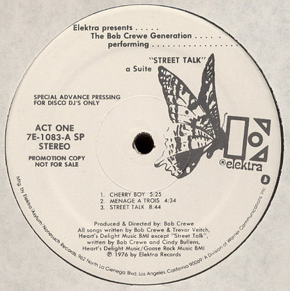 The Bob Crewe Generation : Street Talk (LP, Album, Promo)
