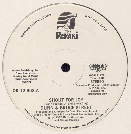 Dunn & Bruce Street : Shout For Joy / If You Come With Me (12", Promo)