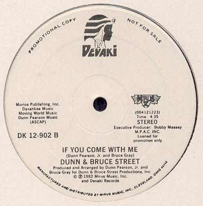 Dunn & Bruce Street : Shout For Joy / If You Come With Me (12", Promo)