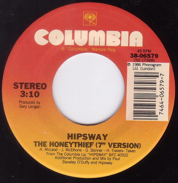 Hipsway : The Honeythief (7", Single, SRC)