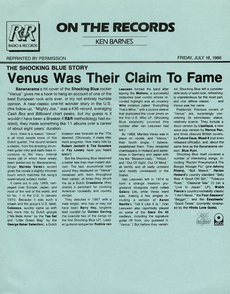 Shocking Blue : Venus (12", Promo)