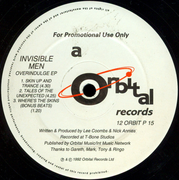 Invisible Men : Overindulge EP (12", EP, Promo)