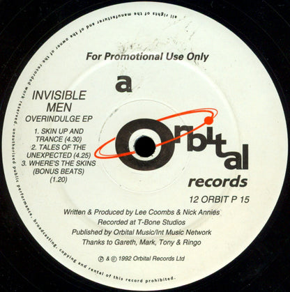Invisible Men : Overindulge EP (12", EP, Promo)