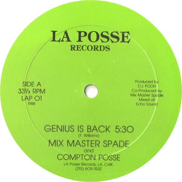 Mix Master Spade* And Compton Posse* : Genius Is Back (12")