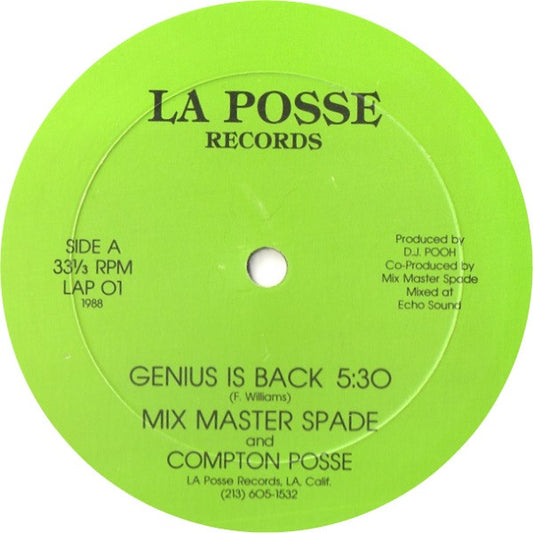 Mix Master Spade* And Compton Posse* : Genius Is Back (12")