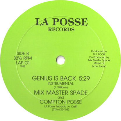 Mix Master Spade* And Compton Posse* : Genius Is Back (12")