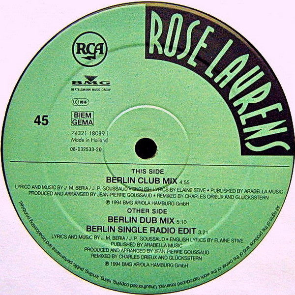 Rose Laurens : Africa - Remix '94 (12")