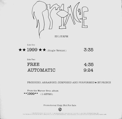 Prince : 1999 (12", Single, Promo)