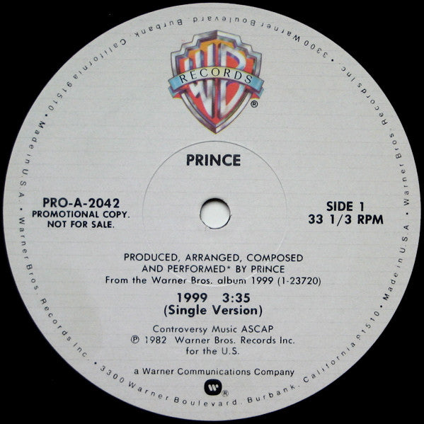 Prince : 1999 (12", Single, Promo)