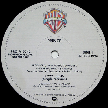 Prince : 1999 (12", Single, Promo)