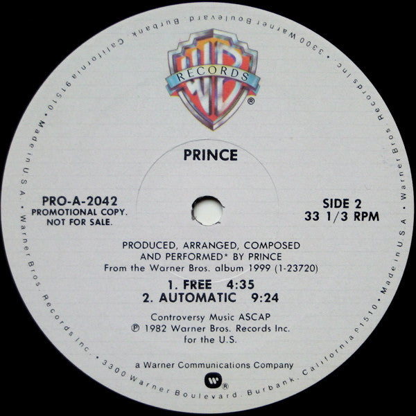 Prince : 1999 (12", Single, Promo)
