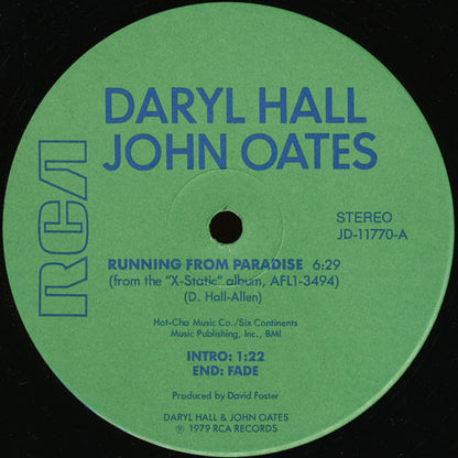 Daryl Hall & John Oates : Running From Paradise / Portable Radio (12", Promo)