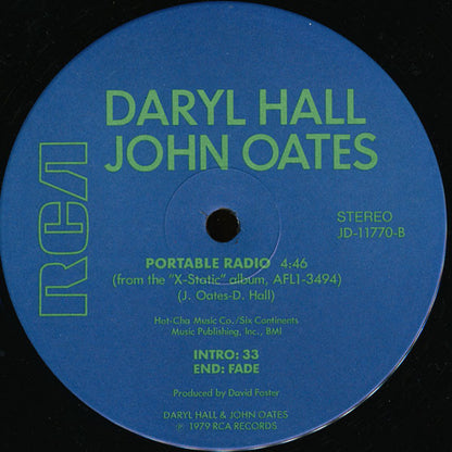 Daryl Hall & John Oates : Running From Paradise / Portable Radio (12", Promo)