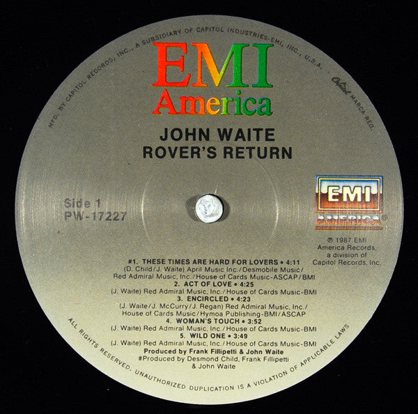 John Waite : Rover's Return (LP, Album)