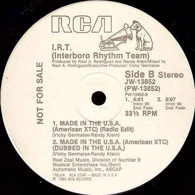 Interboro Rhythm Team : Made In The U.S.A. (American XTC) (12", Promo)