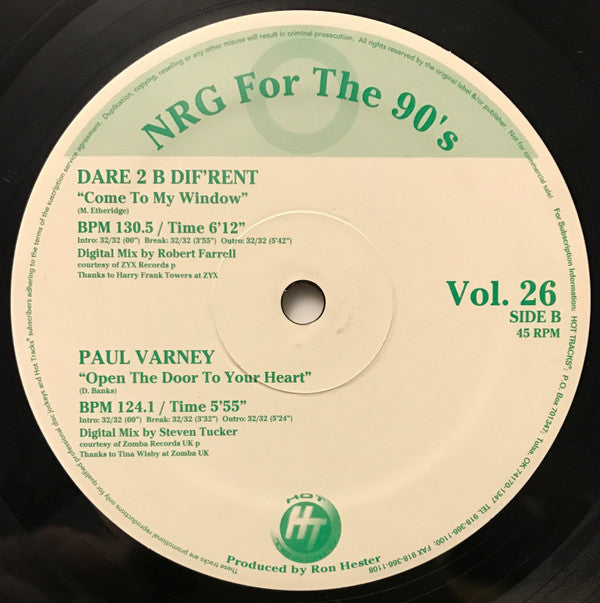 Various : NRG For The 90's Volume 26 (12", Promo, Gre)