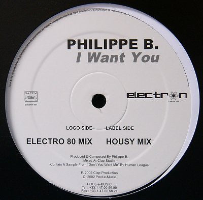 Philippe B. : I Want You (12")