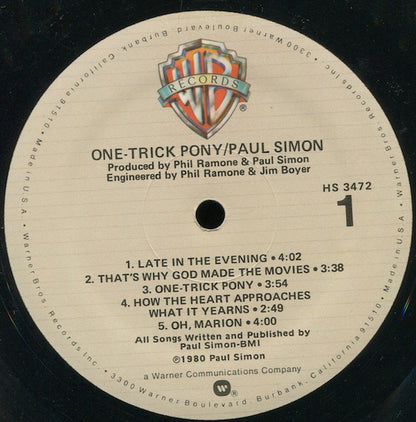 Paul Simon : One-Trick Pony (LP, Album)