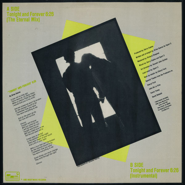 Sport X : Tonight And Forever (12")