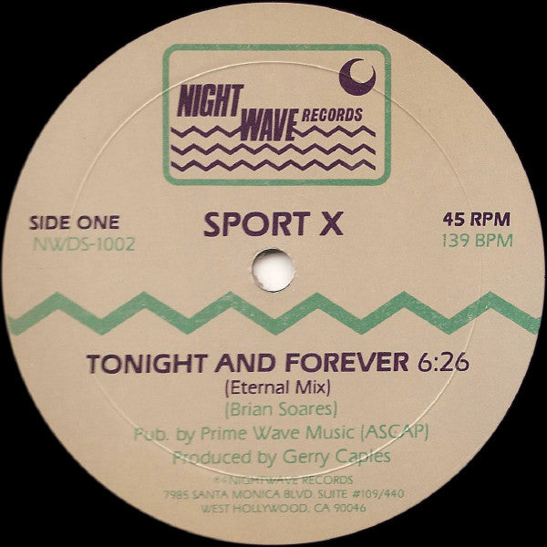 Sport X : Tonight And Forever (12")