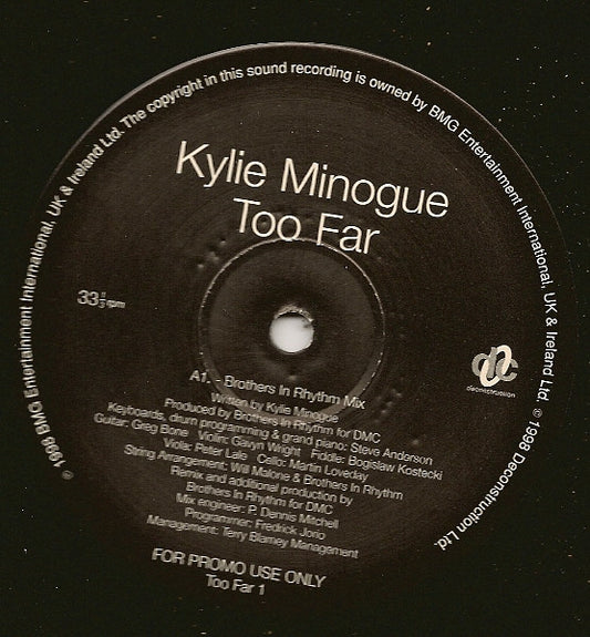 Kylie Minogue : Too Far (12", Promo)