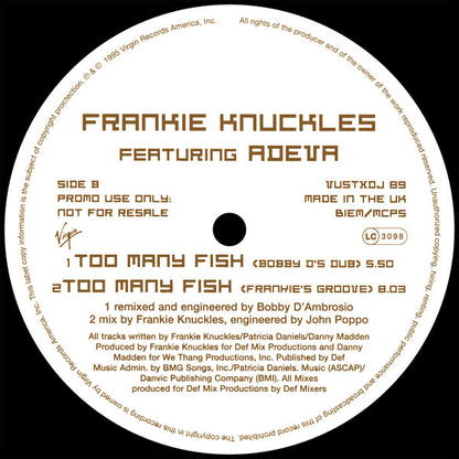 Frankie Knuckles featuring Adeva : Too Many Fish (12", Promo)