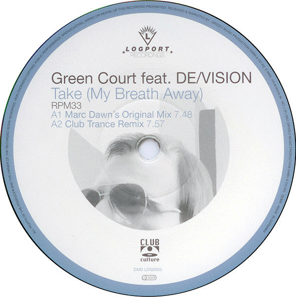 Green Court Feat. De/Vision : Take (My Breath Away) / Inside Your Gates (12")