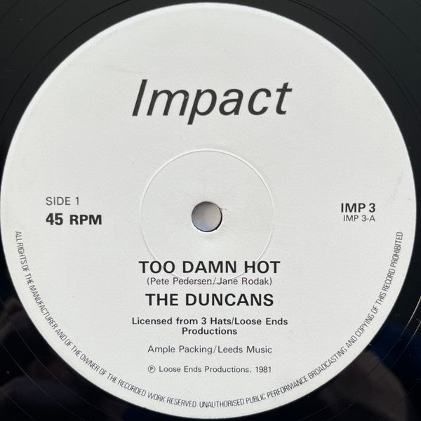 Duncan Sisters : Too Damn Hot (12")