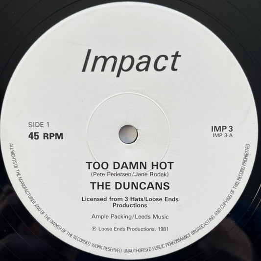 Duncan Sisters : Too Damn Hot (12")