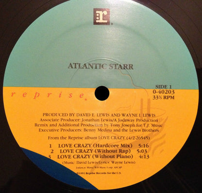 Atlantic Starr : Love Crazy (12", Maxi)