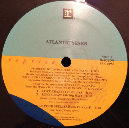 Atlantic Starr : Love Crazy (12", Maxi)