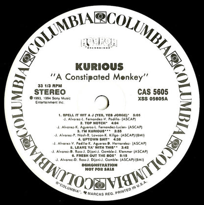 Kurious : A Constipated Monkey (LP, Album, Promo)
