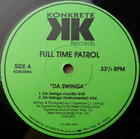 Full Time Patrol : Da Swinga / Clap Ya Handz (12")