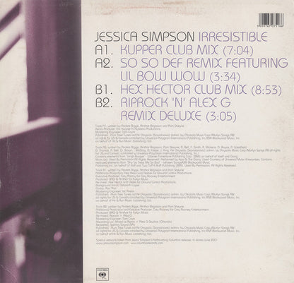 Jessica Simpson : Irresistible (12", Mixed)