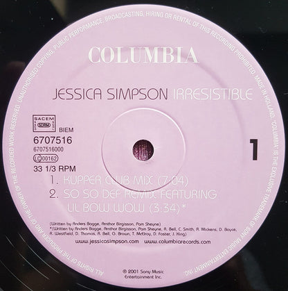 Jessica Simpson : Irresistible (12", Mixed)