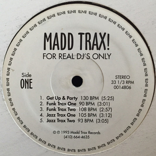 Unknown Artist : Madd Trax! (For Real DJ's Only) (12")
