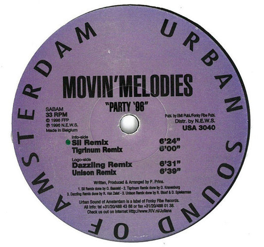 Movin' Melodies : Party '96 (12")