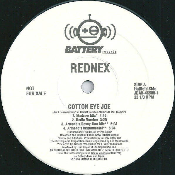 Rednex : Cotton Eye Joe (12", Single, Promo)