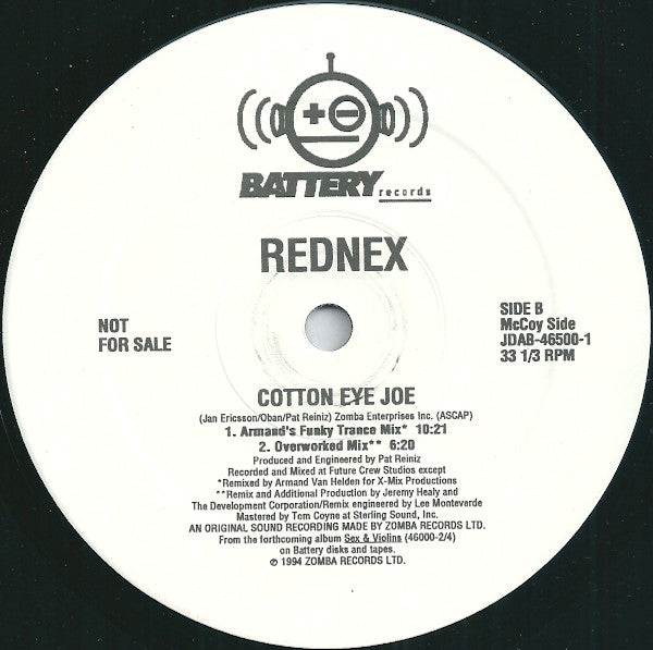 Rednex : Cotton Eye Joe (12", Single, Promo)