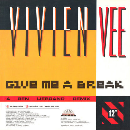 Vivien Vee : Give Me A Break (Ben Liebrand Remixes) (12")