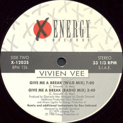 Vivien Vee : Give Me A Break (Ben Liebrand Remixes) (12")